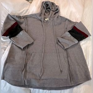 Kori NWOT XL Hoodie With Sheer Animal Print, Raw Seams, Mob Wife, Comfy Soft